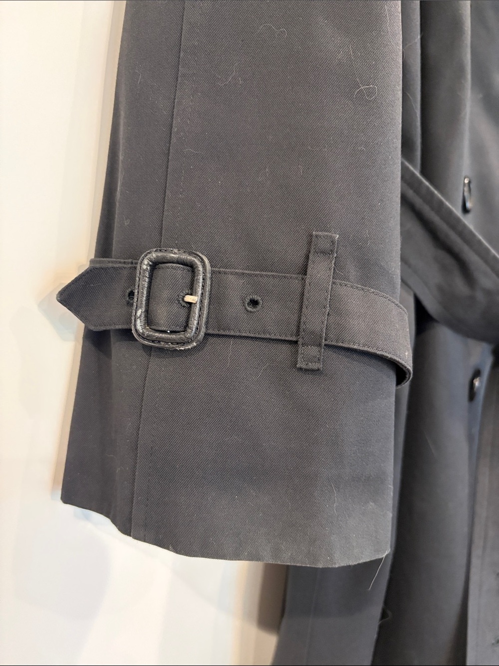 Burberry Black Double-Breasted Long Trench Coat with Signature Check Lining - Picture 5 of 16